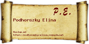 Podhorszky Elina névjegykártya